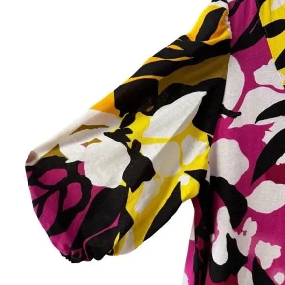 CYNTHIA ROWLEY MINI DRESS PRINT MULTY PINK FLORAL SIZE  M EXCELLENT CONDITION - Picture 8 of 11